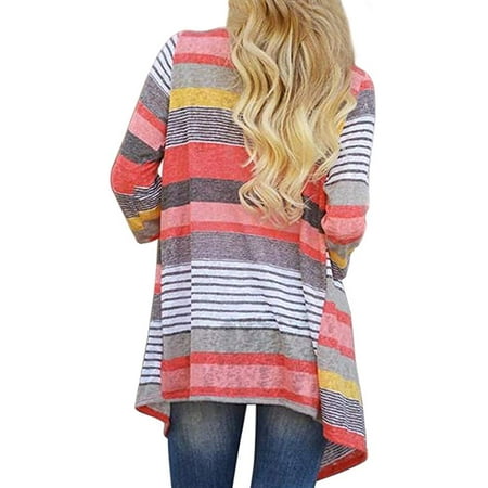 SANDERY Womens Long Sleeve Cardigan Open Front Button Down Pleated Draped Casual Solid Color Coat Outwear